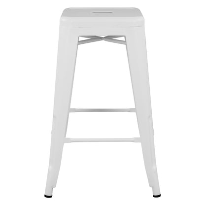 Bar Stool Medium Height Metallic Hm8573.21 Melita In White Matte 43x43x67cm