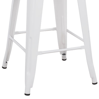 Bar Stool Medium Height Metallic Hm8573.21 Melita In White Matte 43x43x67cm