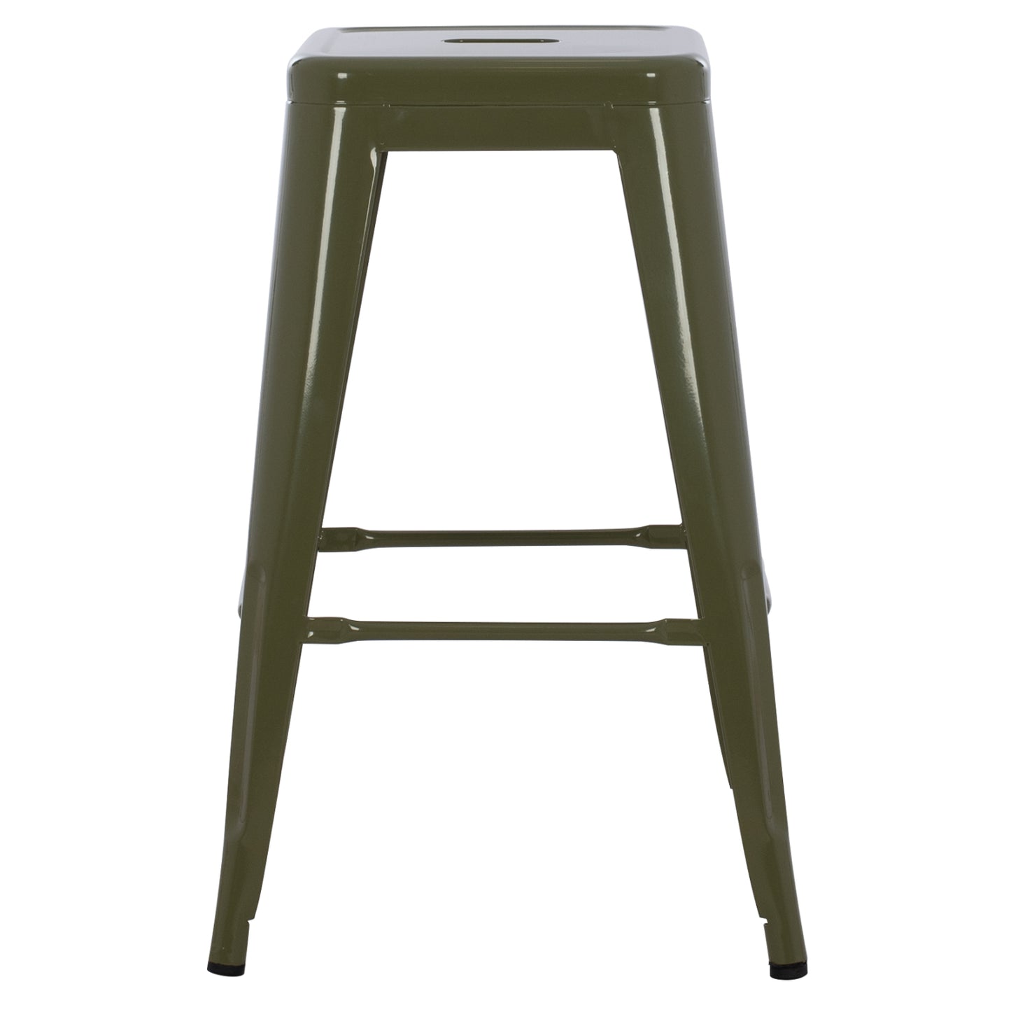 Bar Stool Medium Height Melita-pro Hm8573.43 Metal In Dark Olive Green 43x43x67hcm.