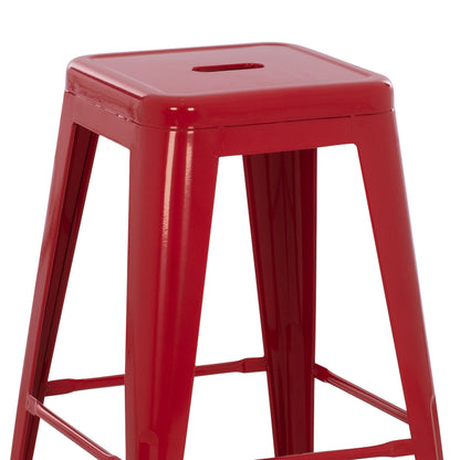 Bar Stool Medium Height Melita-pro Hm8573.44 Metal In Red 43x43x67hcm.