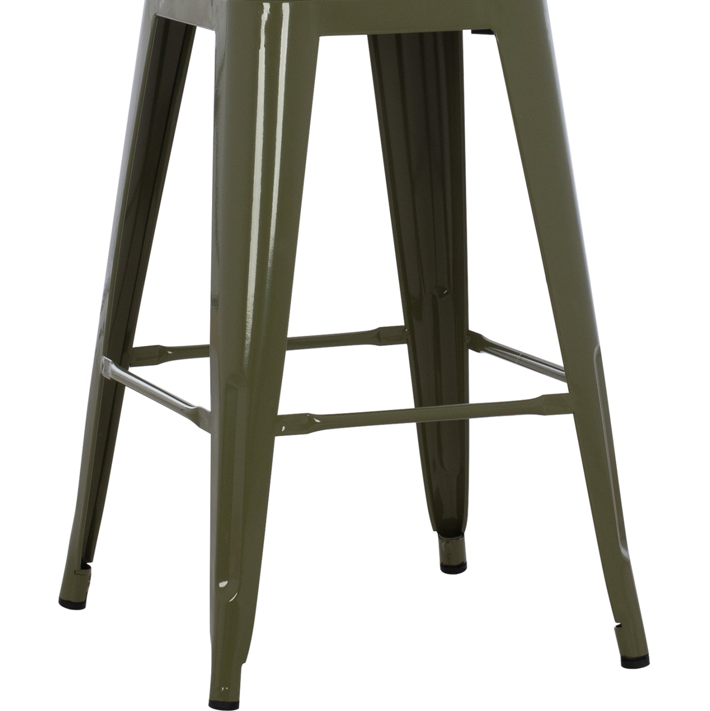 Bar Stool Medium Height Melita-pro Hm8573.43 Metal In Dark Olive Green 43x43x67hcm.