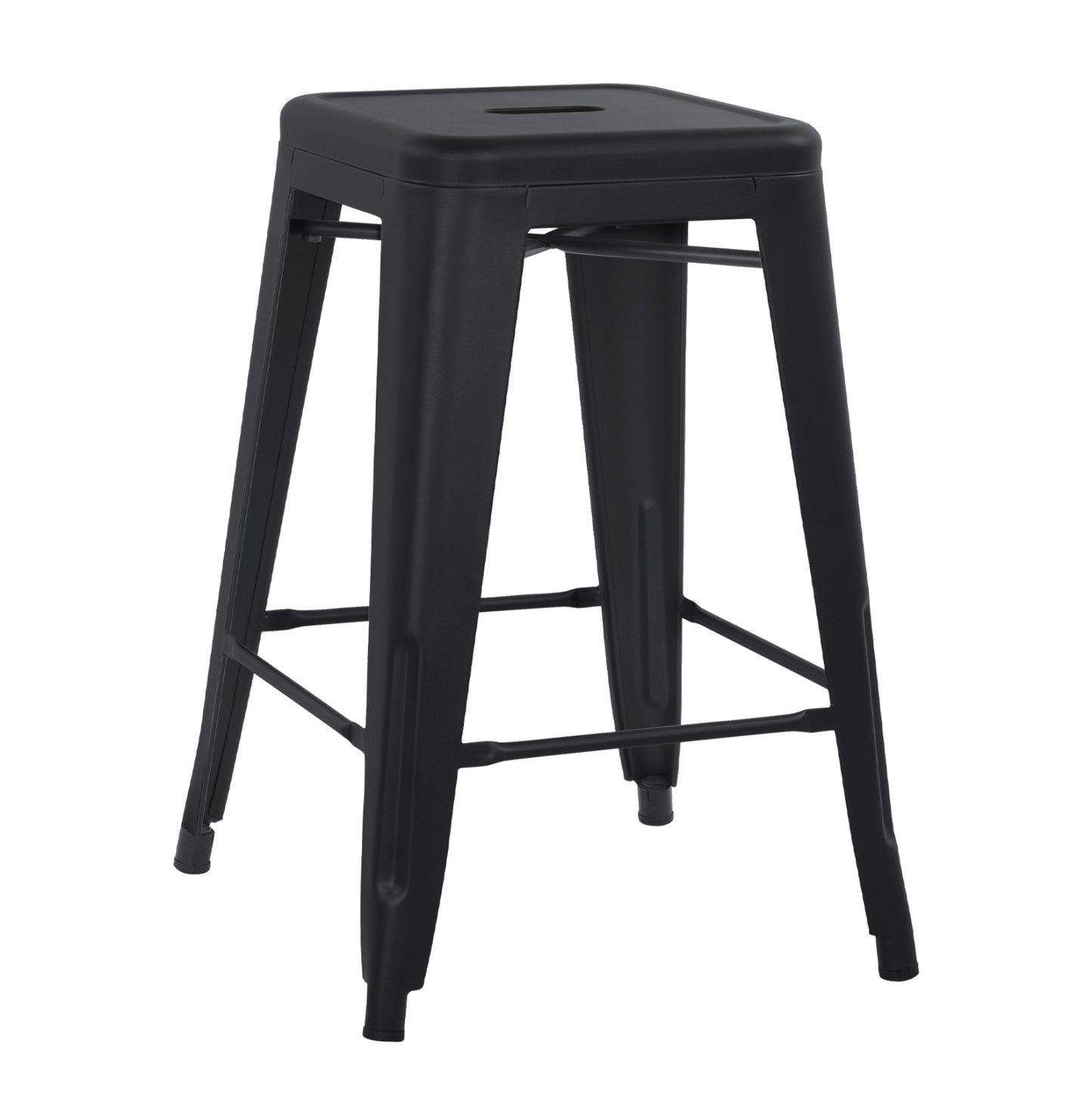 Bar Stool Medium Height Melita-pro Hm8573.42 Metal In Matte Black 43x43x67hcm.