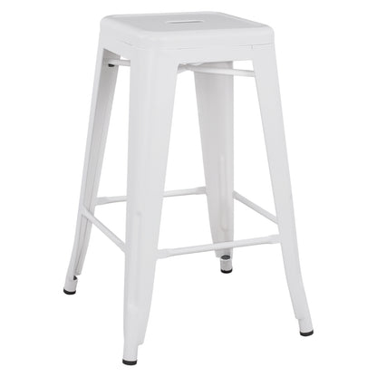 Bar Stool Medium Height Melita-pro Hm8573.41 Metal In Matte White 43x43x67hcm.
