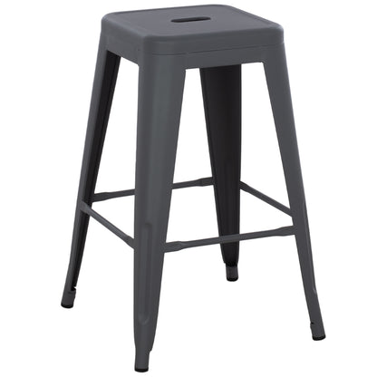 Bar Stool Medium Height Melita-pro Hm8573.50 Metal In Grey 43x43x67hcm.