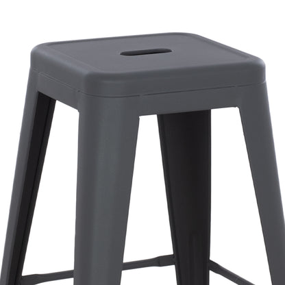 Bar Stool Medium Height Melita-pro Hm8573.50 Metal In Grey 43x43x67hcm.