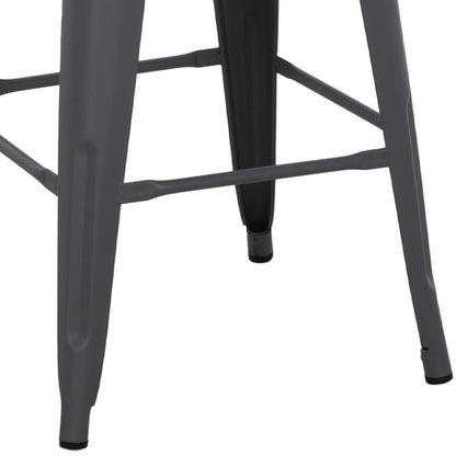 Bar Stool Medium Height Melita-pro Hm8573.50 Metal In Grey 43x43x67hcm.