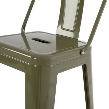 ΣΚΑΜΠΟ ΜΕΣΑΙΟΥ ΥΨΟΥΣ ΜΕΤΑΛΛΙΚΟ Melita ΣΕ Dark Olive Green Hm8574.03 42x42x98 Cm.