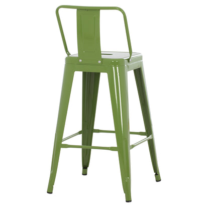 ΣΚΑΜΠΟ ΜΕΣΑΙΟΥ ΥΨΟΥΣ ΜΕΤΑΛΛΙΚΟ Melita ΣΕ Light Olive Green Hm8574.13 42x42x98 εκ.