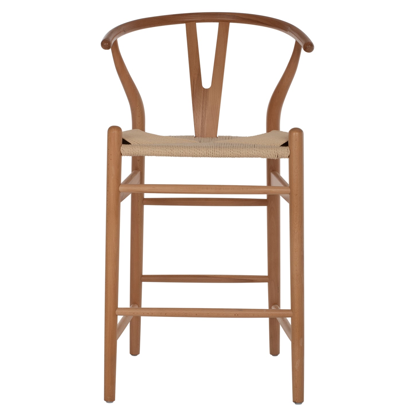 Bar Stool Brave Beech Wood Natural Wishbone Back Hm9405.01 48x53x100hcm.