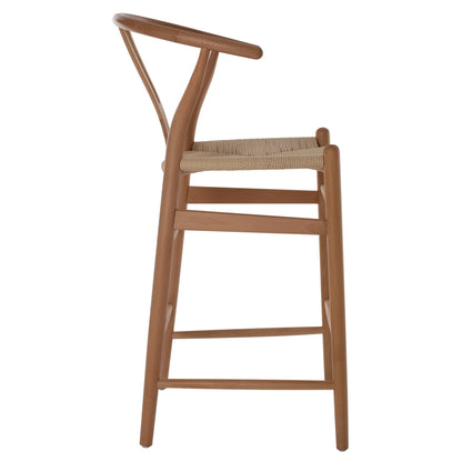 Bar Stool Brave Beech Wood Natural Wishbone Back Hm9405.01 48x53x100hcm.