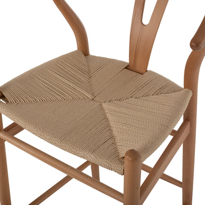 Bar Stool Brave Beech Wood Natural Wishbone Back Hm9405.01 48x53x100hcm.