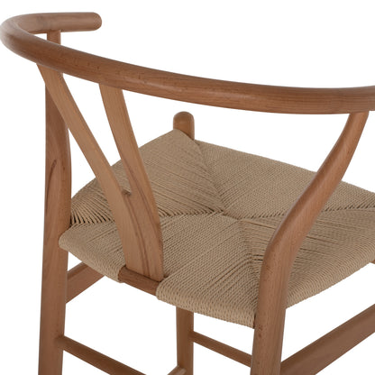 Bar Stool Brave Beech Wood Natural Wishbone Back Hm9405.01 48x53x100hcm.
