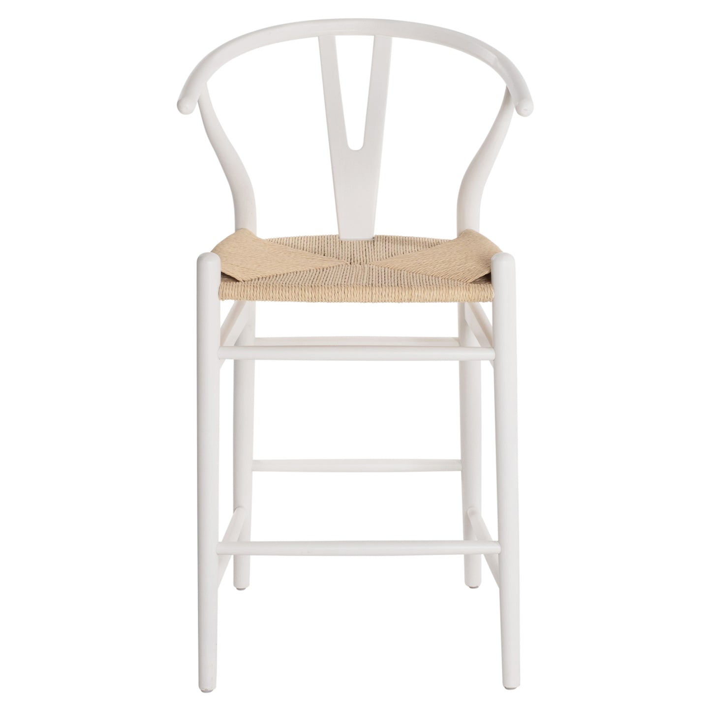 Bar Stool Brave Beech Wood Wishbone Backrest Semi-circular Hm9405.03 48x53x100h Cm.