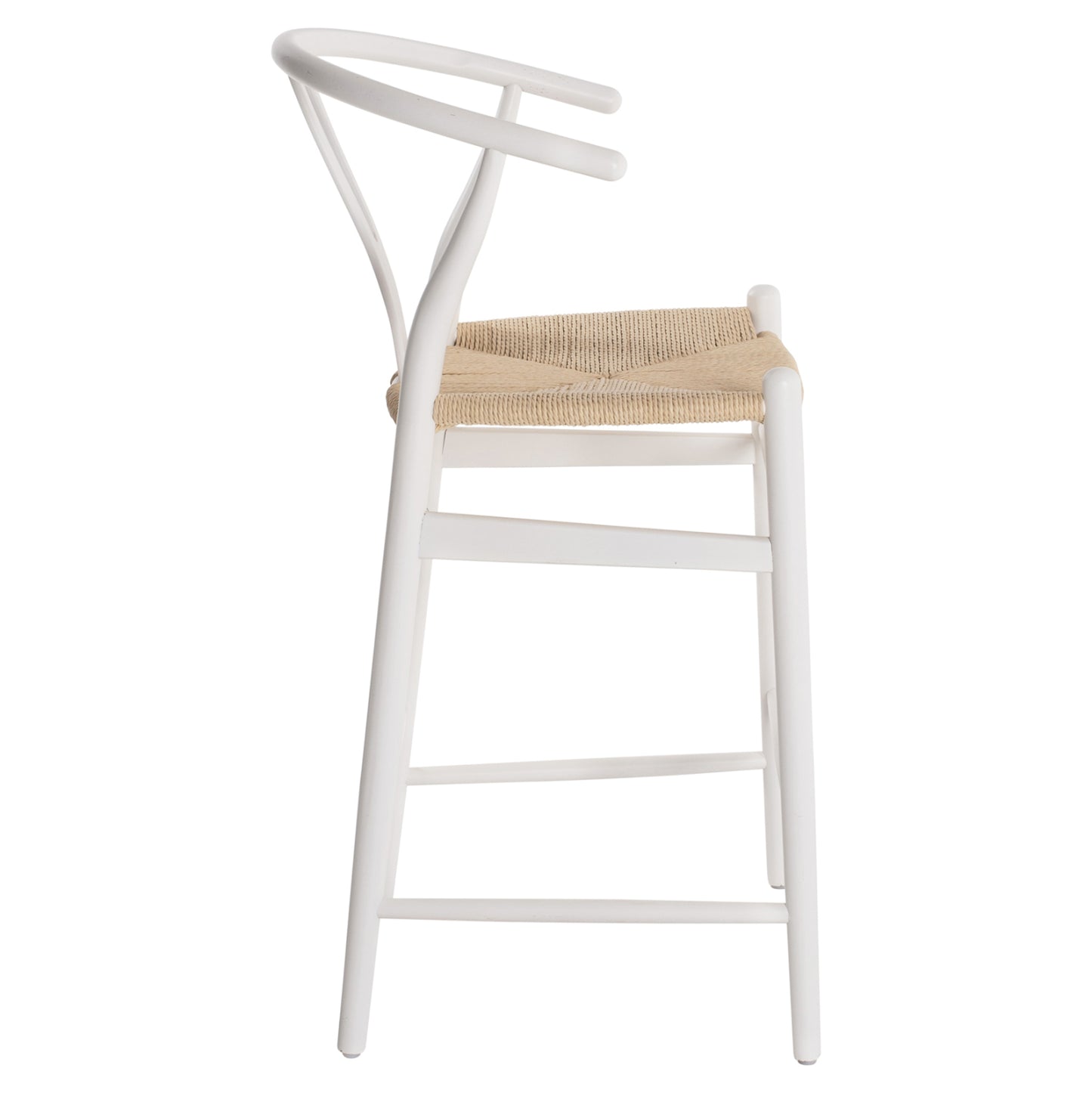 Bar Stool Brave Beech Wood Wishbone Backrest Semi-circular Hm9405.03 48x53x100h Cm.