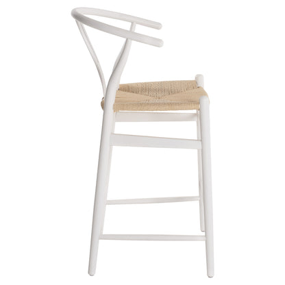 Bar Stool Brave Beech Wood Wishbone Backrest Semi-circular Hm9405.03 48x53x100h Cm.
