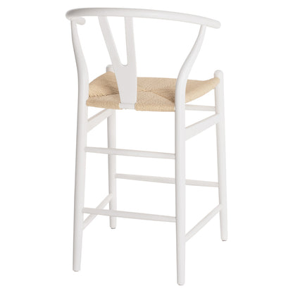 Bar Stool Brave Beech Wood Wishbone Backrest Semi-circular Hm9405.03 48x53x100h Cm.