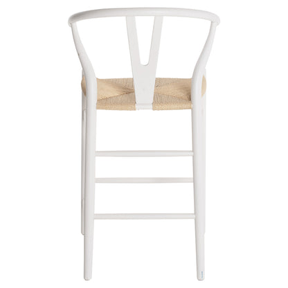 Bar Stool Brave Beech Wood Wishbone Backrest Semi-circular Hm9405.03 48x53x100h Cm.