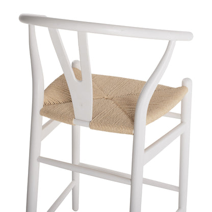 Bar Stool Brave Beech Wood Wishbone Backrest Semi-circular Hm9405.03 48x53x100h Cm.