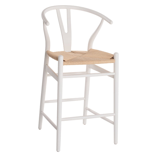 Bar Stool Brave Beech Wood Wishbone Backrest Semi-circular Hm9405.03 48x53x100h Cm.