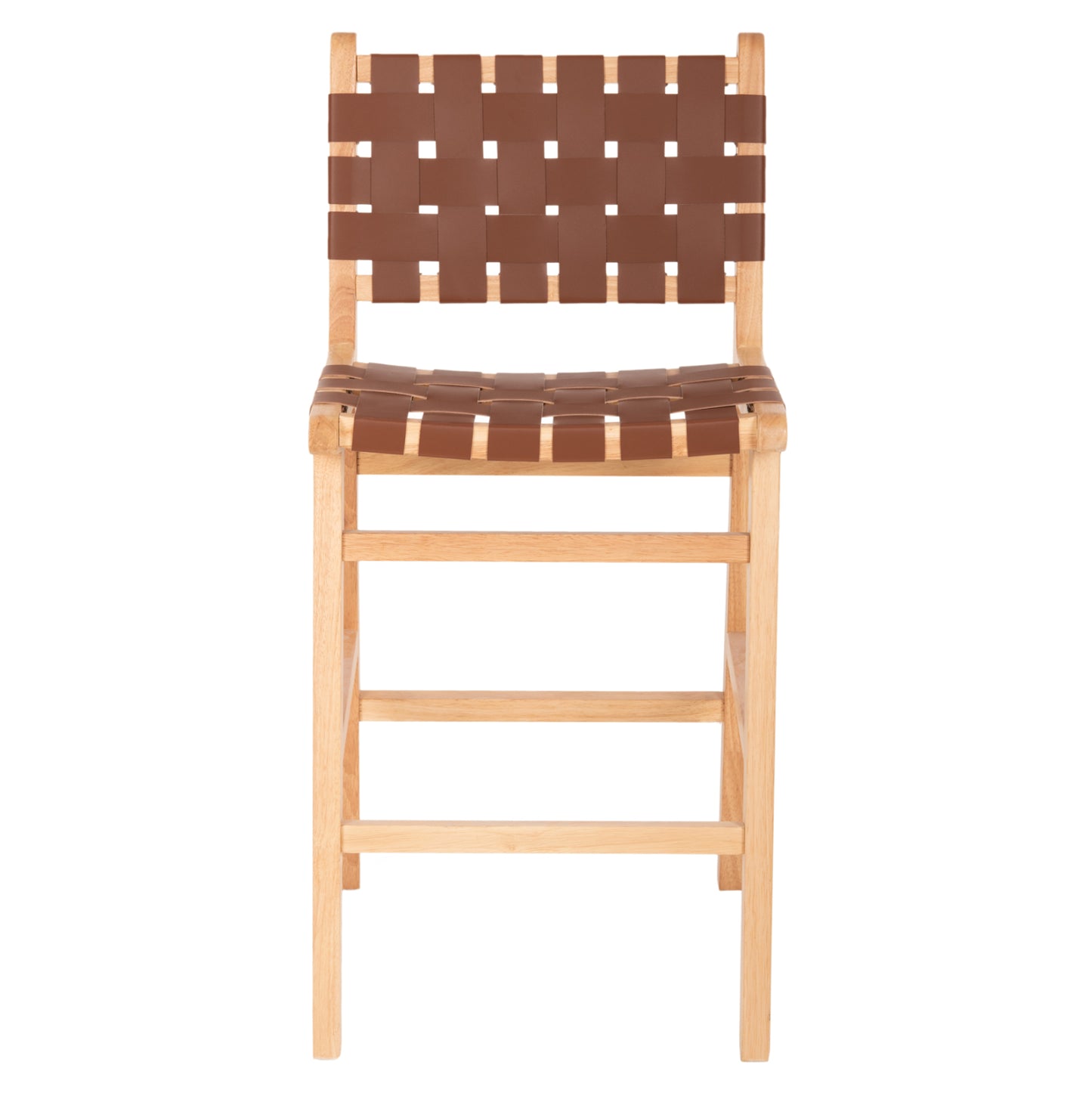 Bar Stool Felipe Medium Height Hm9329.01 Toon Wood In Natural Color-brown Pu 45x47x94hcm.