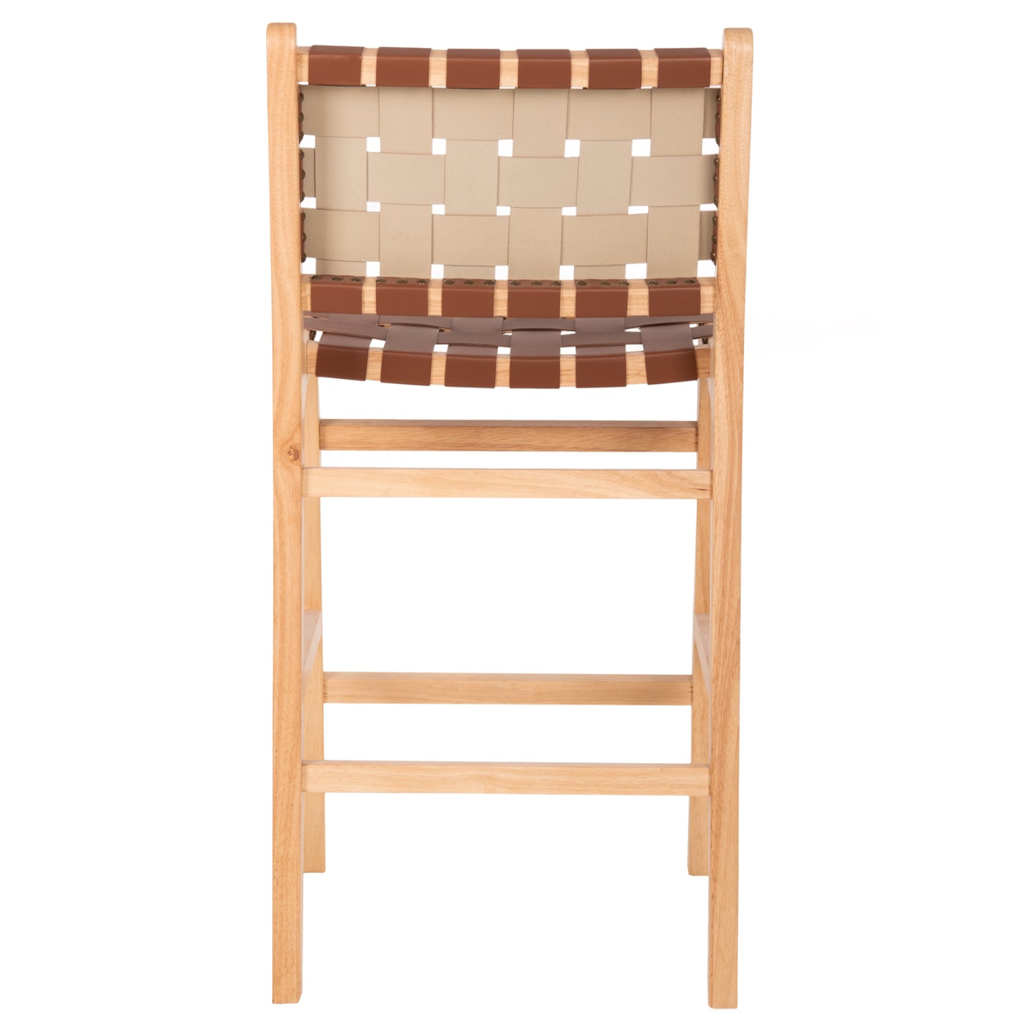 Bar Stool Felipe Medium Height Hm9329.01 Toon Wood In Natural Color-brown Pu 45x47x94hcm.