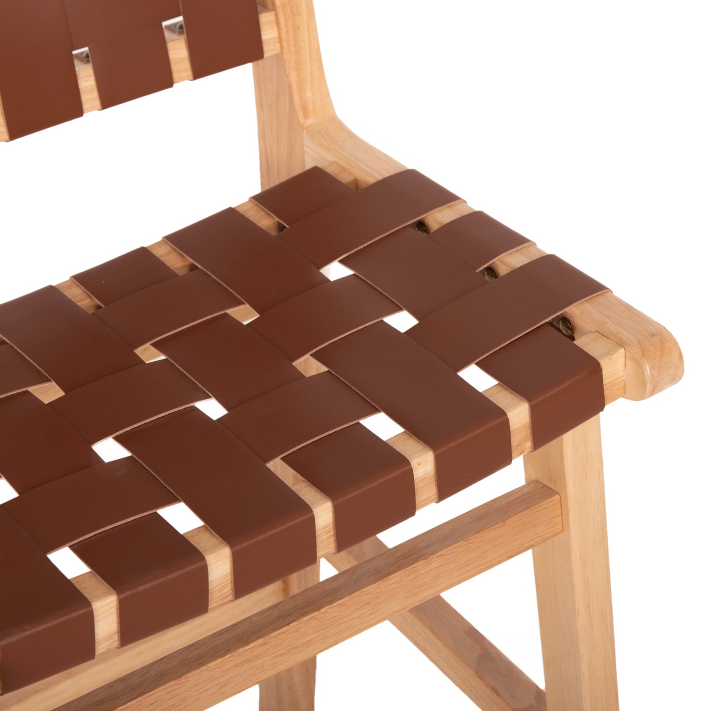 Bar Stool Felipe Medium Height Hm9329.01 Toon Wood In Natural Color-brown Pu 45x47x94hcm.