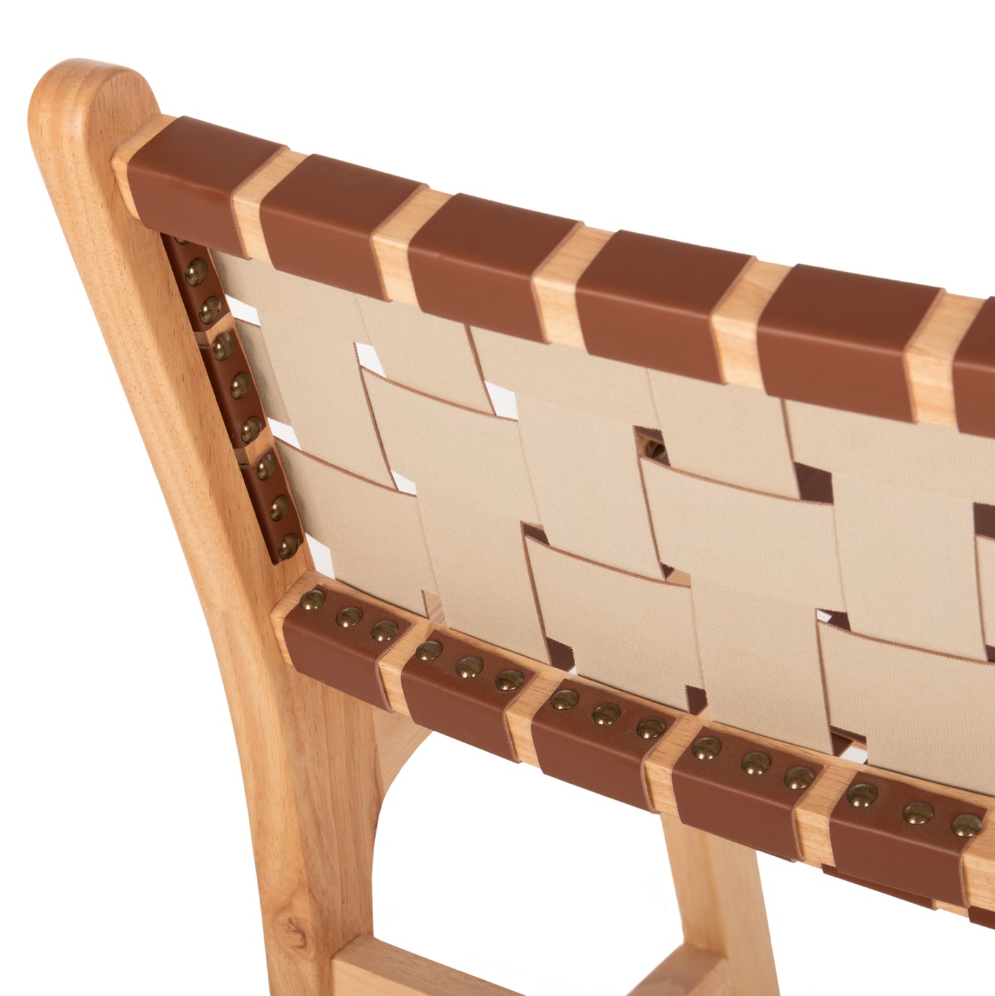 Bar Stool Felipe Medium Height Hm9329.01 Toon Wood In Natural Color-brown Pu 45x47x94hcm.