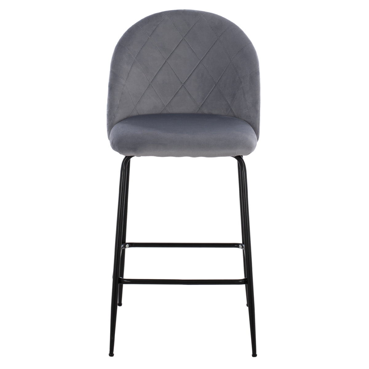 Bar Stool Middle Height Hm8732.11 With Metallic Legs & Velvet Grey 50x56x98 Cm.