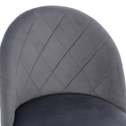 Bar Stool Middle Height Hm8732.11 With Metallic Legs & Velvet Grey 50x56x98 Cm.