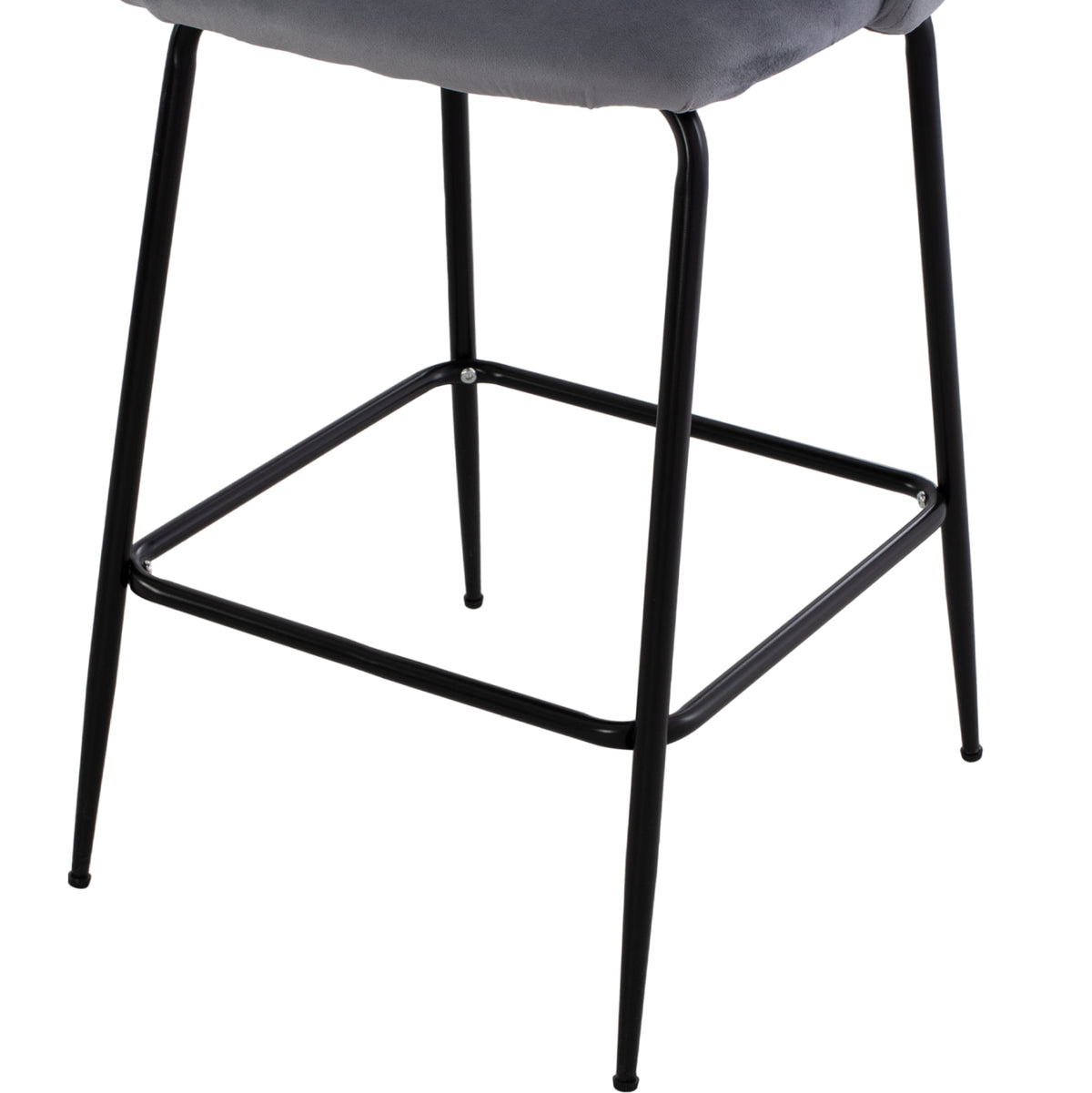Bar Stool Middle Height Hm8732.11 With Metallic Legs & Velvet Grey 50x56x98 Cm.