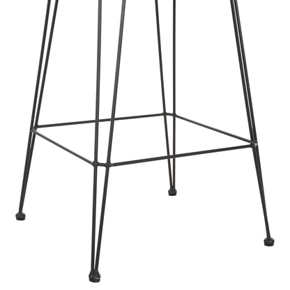 Bar Stool Med.height Allegra Hm5643.11 Metal&cushion Black-wicker Beige 50x55x103hcm.
