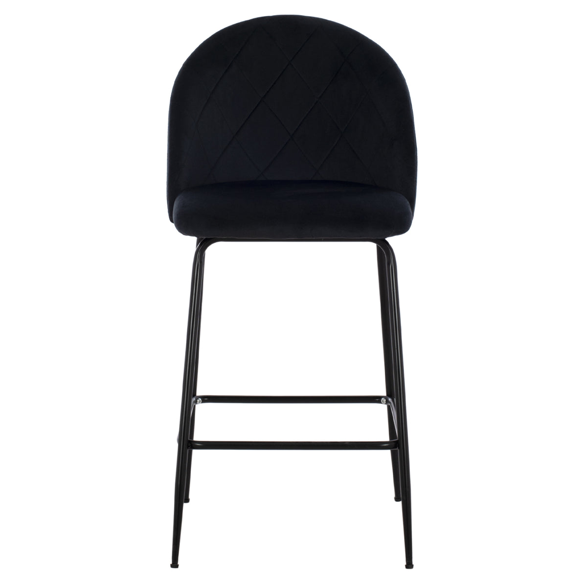 Bar Stool Med.height Oded Hm8732.14 Metal Legs & Black Velvet 45x53x98hcm.