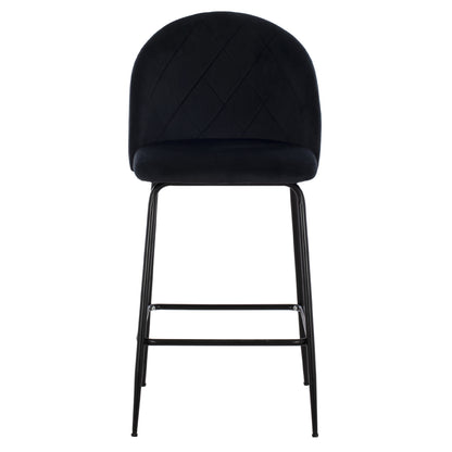 Bar Stool Med.height Oded Hm8732.14 Metal Legs & Black Velvet 45x53x98hcm.