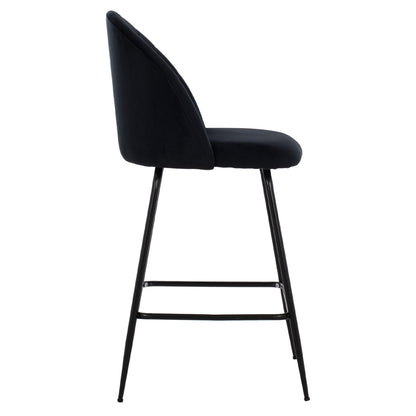 Bar Stool Med.height Oded Hm8732.14 Metal Legs & Black Velvet 45x53x98hcm.