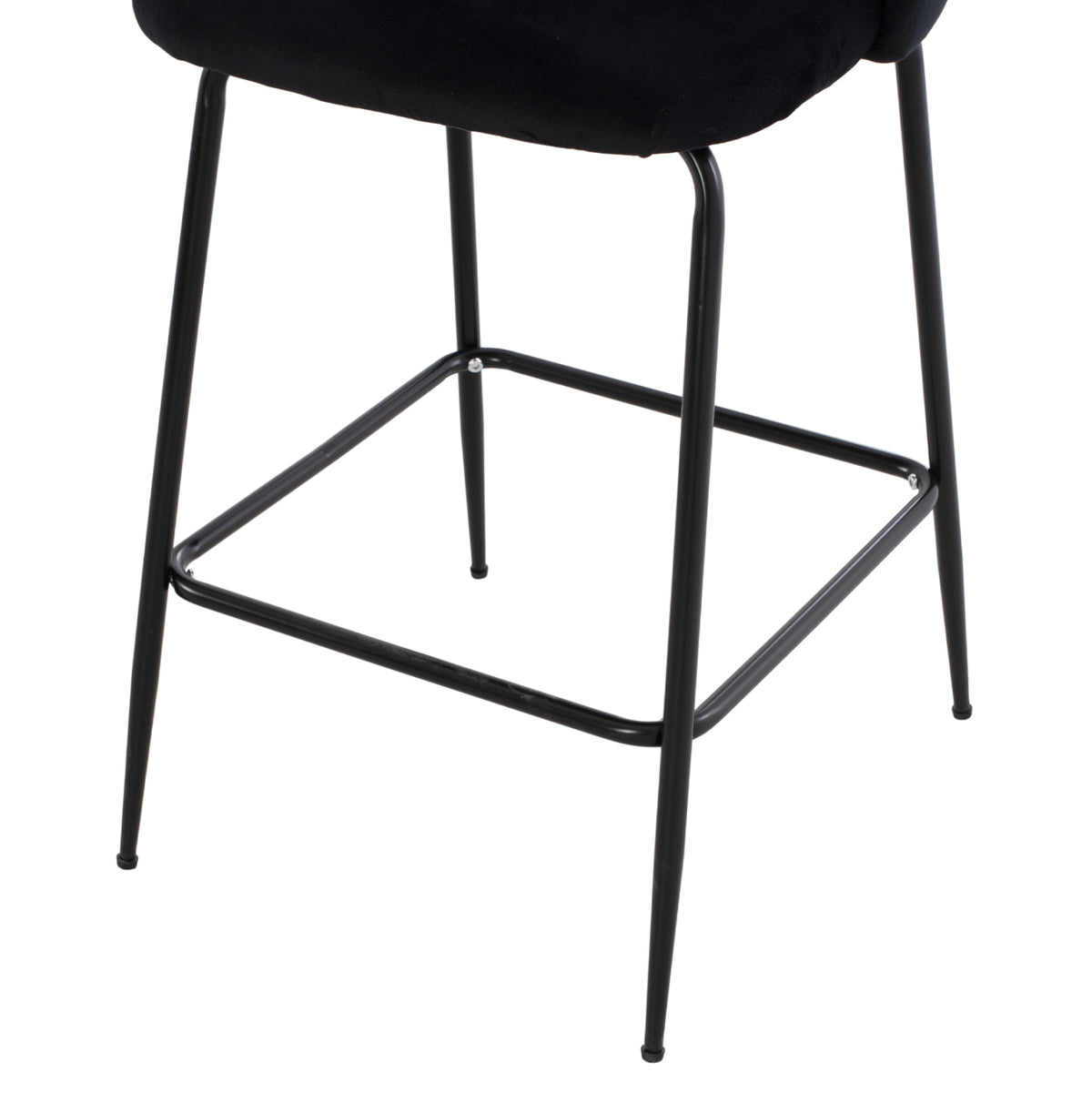 Bar Stool Med.height Oded Hm8732.14 Metal Legs & Black Velvet 45x53x98hcm.