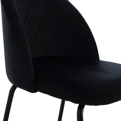 Bar Stool Med.height Oded Hm8732.14 Metal Legs & Black Velvet 45x53x98hcm.