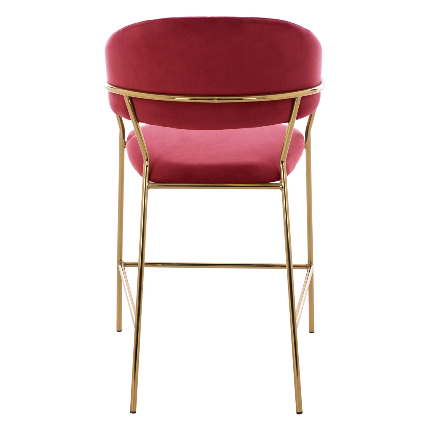 Bar Stool Med.height Theodore Hm8734.06 Burgundy Red Velvet--golden Metal Frame 60x55x100hcm.