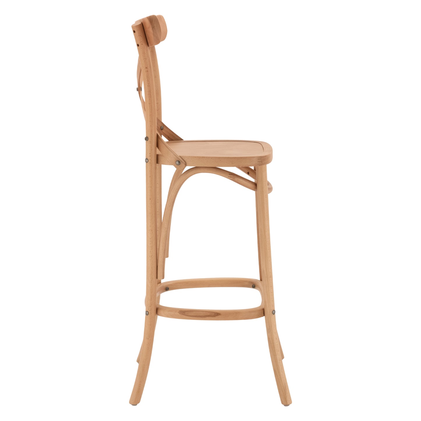 Medium Height Bar Stool Gioliana Hm8750.01 Beech Wood In Natural Color-plywood Seat 46x46x101hcm