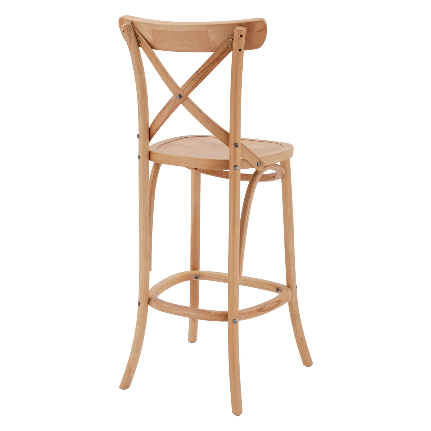 Medium Height Bar Stool Gioliana Hm8750.01 Beech Wood In Natural Color-plywood Seat 46x46x101hcm