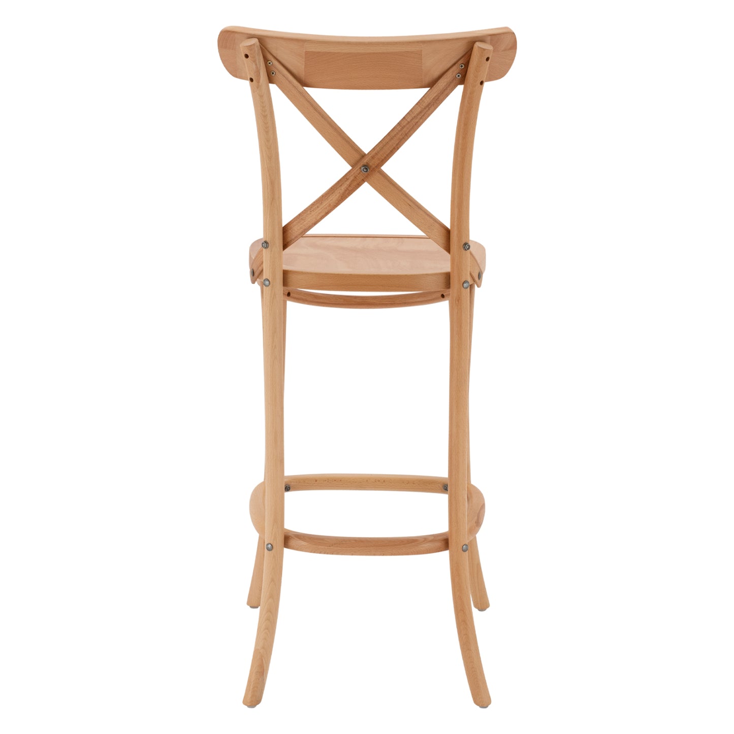 Medium Height Bar Stool Gioliana Hm8750.01 Beech Wood In Natural Color-plywood Seat 46x46x101hcm