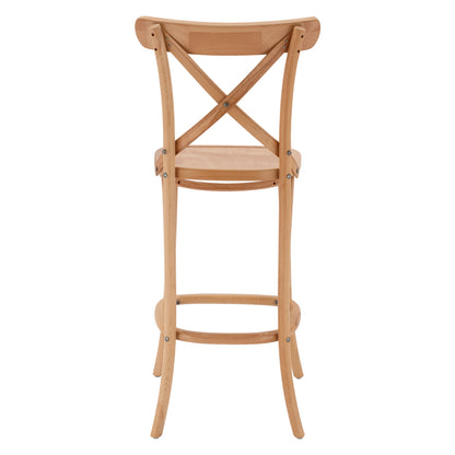 Medium Height Bar Stool Gioliana Hm8750.01 Beech Wood In Natural Color-plywood Seat 46x46x101hcm