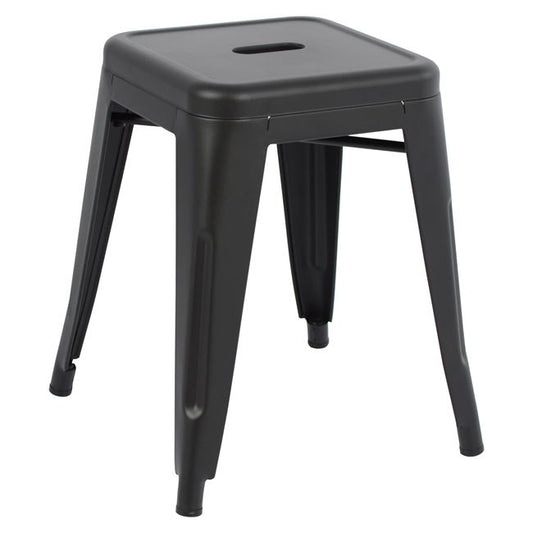 Stool Melita Hm0096.42 Metal In Matte Black Color 37x37x45hcm.
