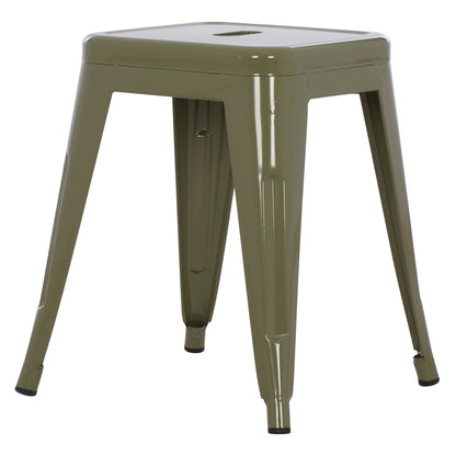 Stool Melita Hm0096.43 Metal In Dark Olive Color 37x37x45hcm.