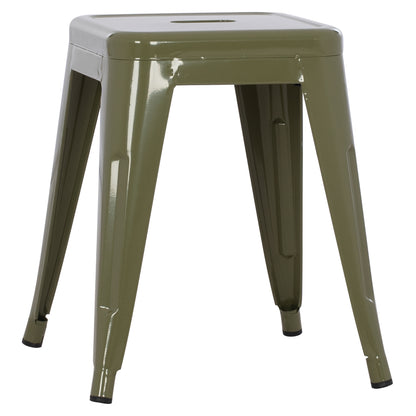 Stool Melita Hm0096.43 Metal In Dark Olive Color 37x37x45hcm.