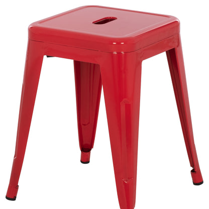 Stool Melita Hm0096.44 Metal In Red Color 37x37x45hcm.
