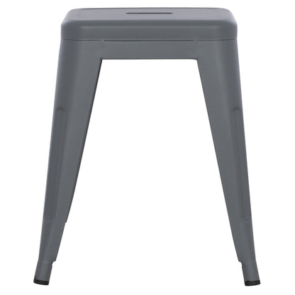 Stool Melita Hm0096.50 Metal In Matte Grey Color 37x37x45hcm.