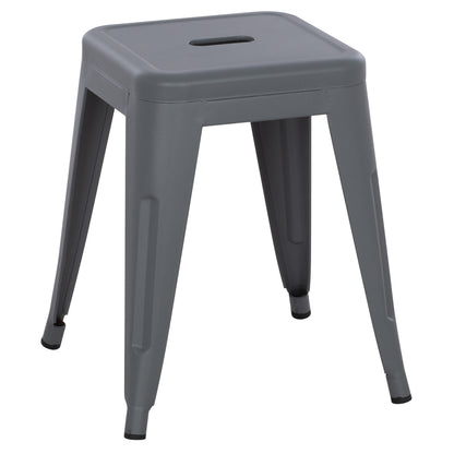 Stool Melita Hm0096.50 Metal In Matte Grey Color 37x37x45hcm.