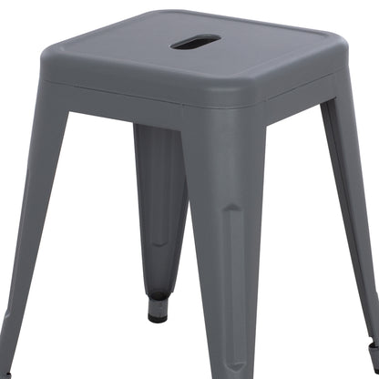 Stool Melita Hm0096.50 Metal In Matte Grey Color 37x37x45hcm.