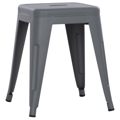 Stool Melita Hm0096.50 Metal In Matte Grey Color 37x37x45hcm.