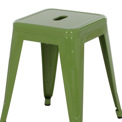 Stool Melita Hm0096.53 Metal In Light Olive Green Color 37x37x45hcm.